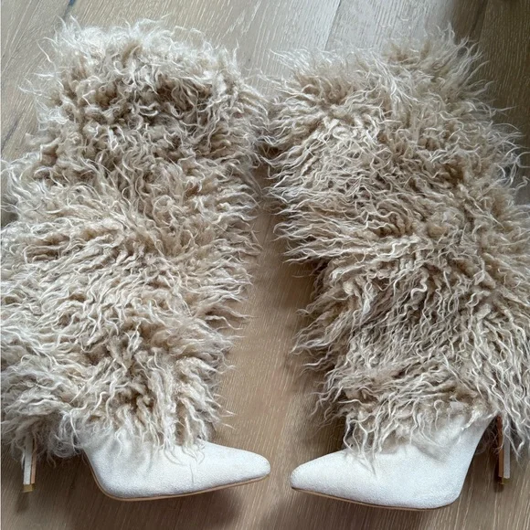 Faux Fur Tan Women's Boots - Picture 2 of 4